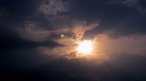 Sunset on cloudy sky, time lapse Stock Footage 54768799