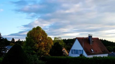 Sunset cloudy sky (time lapse) Stock Footage 76427863