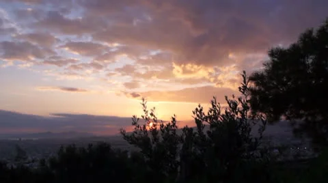 Sunset clound time lapse Stock Footage 22634252