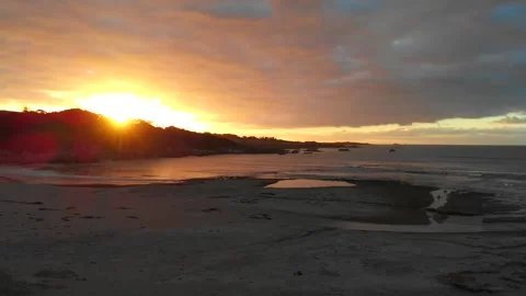 Sunset at the coast and nice beach Stock Footage 151700841