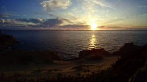 Sunset on the coast Stock Footage