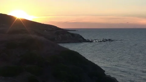 Sunset at the Coast Stock Footage 76405256