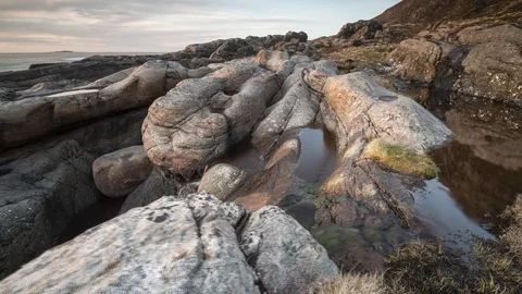 Sunset on coast Stock Footage 87786957