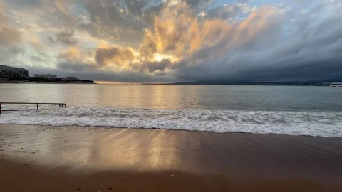 Sunset on the coast Stock Footage 255461019