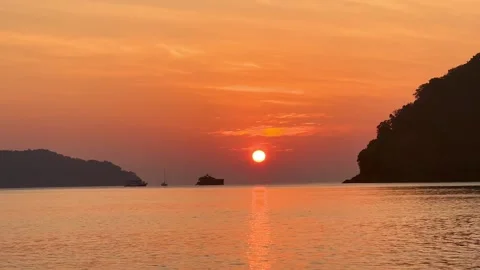 Sunset on the coast line Stock Footage 236824452