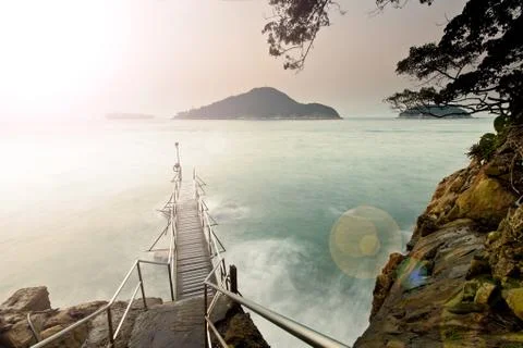 Sunset coast Foto stock