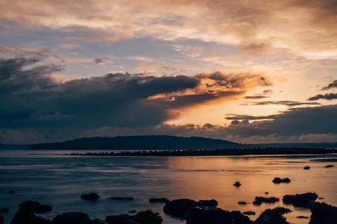 Sunset on the Coast Stock Photos