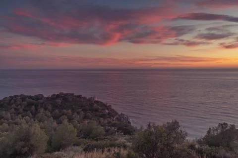 Sunset on the coast Stock Photos