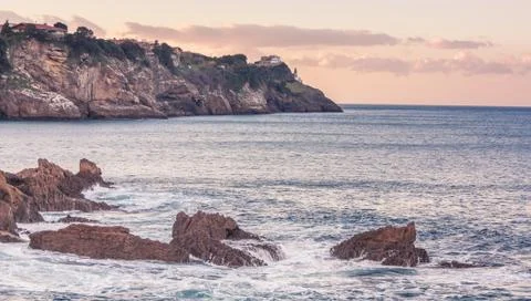 Sunset in the coast Stock Photos