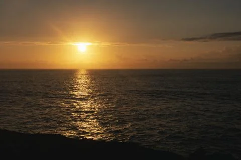 Sunset at the coast Stock Photos