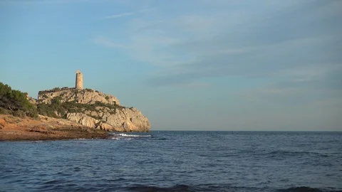 Sunset on the coast of the renega of Oropesa del Mar Stock Footage 100820217