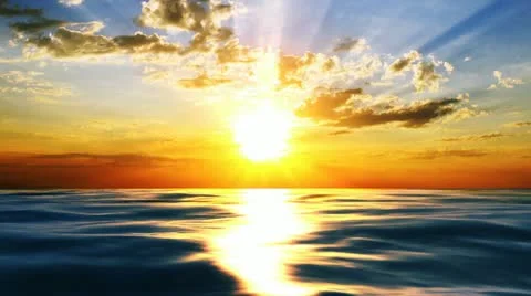 Sunset at coast of the sea Stock Footage 10922937