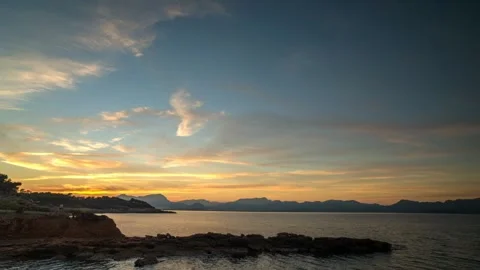 Sunset on the coast of Spain Stock Footage 256027022