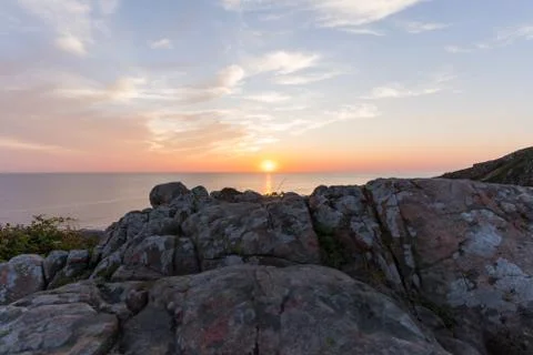 Sunset at the coast of Sweden Stock Photos
