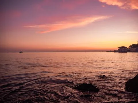 Sunset on a coastline Foto stock