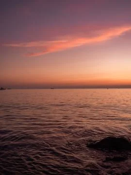 Sunset on a coastline Foto stock