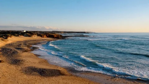 Sunset at the coastline, Vila Nova de Milfontes, Portugal Video stock 87330659