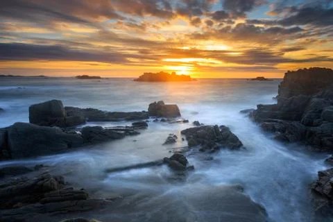 Sunset at Cobo Stock Photos