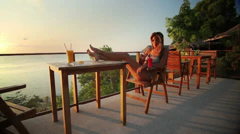 Sunset cocktail Stock Footage 22539043