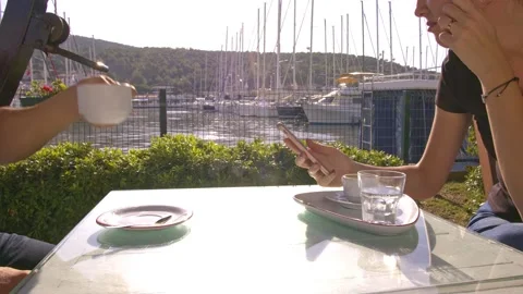 Sunset Coffee At The Marine  Stock Footage 165205773