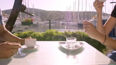 Sunset Coffee At The Marine  Stock Footage 165213562