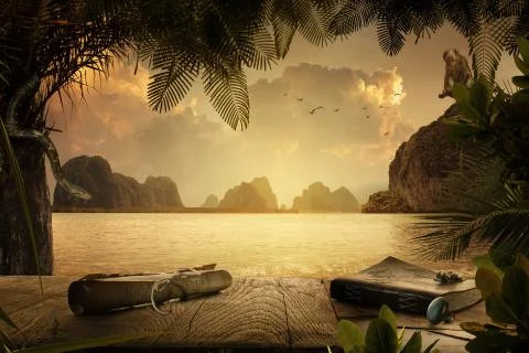 Sunset collage Stock Photos