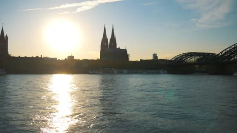 Sunset Cologne Cathedral Stock Footage 106632251