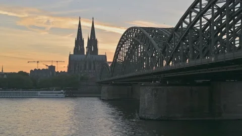 Sunset in Cologne - Germany.  Video stock 318733909