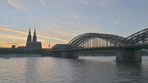 Sunset in Cologne - Germany.  Stock Footage 318733945