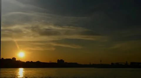 Sunset Cologne Rodenkirchen 動画素材 11115634