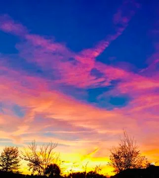 Sunset Color Explosion Stock Photos