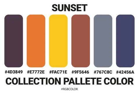 Sunset Color Palettes Stock Illustration