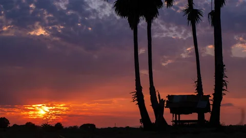 Sunset with Colorful dramatic sky in the countryside. Stock Footage 169349804