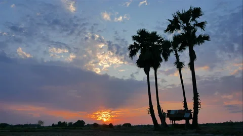 Sunset with Colorful dramatic sky in the countryside. Stock Footage 169349974