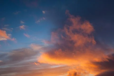 Sunset colors at cloud sky Stock Photos
