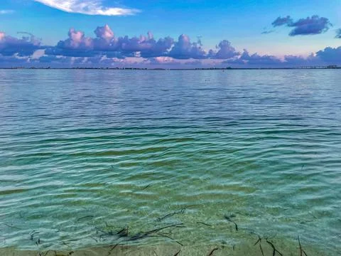 Sunset colors reflecting in the ocean Stock Photos
