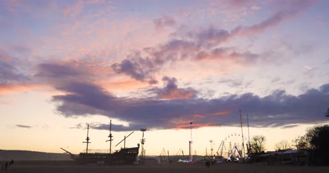 Sunset colourful clouds 4k Stock Footage 145871054