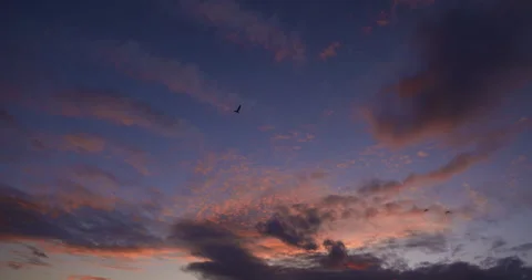 Sunset colourful clouds 4k Stock Footage 145871428