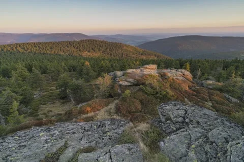 Sunset colours over the mountains 8K Stock Footage 243500603