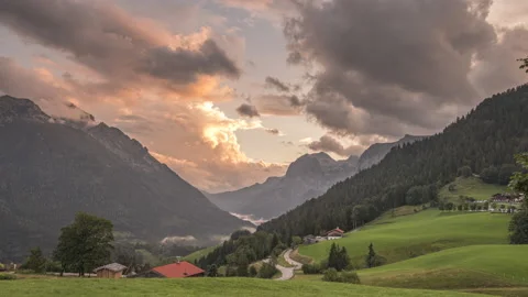 Sunset Colours with red sky Stock Footage