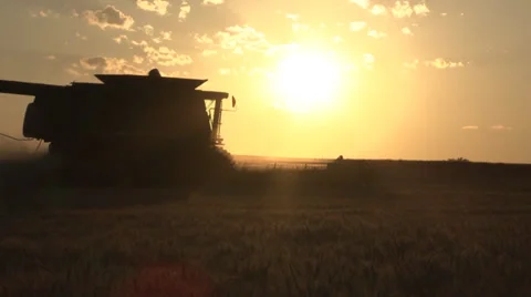 Sunset Combine Stock Footage 35578071