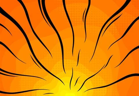 Sunset comic background. Bright pop art with halftone color. Comics book cartoon Stock Illustration