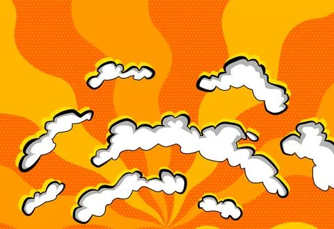 Sunset comic background. Bright pop art with halftone color. Comics book cartoon Stock Illustration