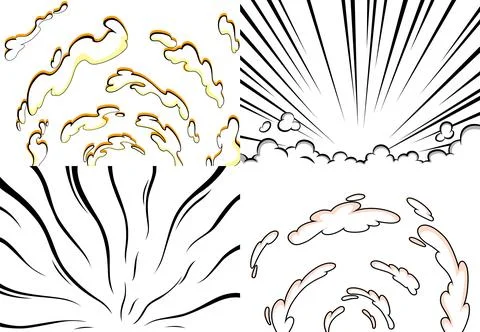 Sunset comic background set. Coloring pop art. Comics book cartoon, magazine Illustrazione stock