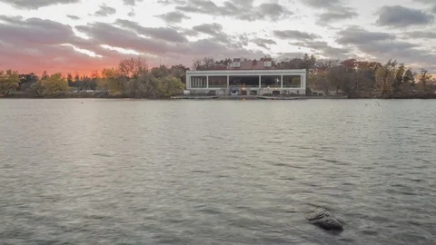 Sunset at Como Lake in North St. Paul Timelapse Stock Footage 101216617