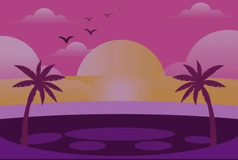 Sunset Concept Illustration Stock Illustration