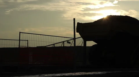 Sunset in construction site Video stock 44707340