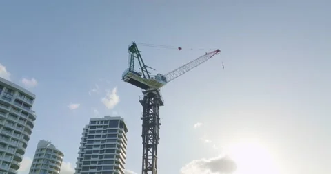 Sunset construction with into the sky Stock Footage 205333760