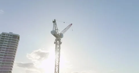 Sunset construction with into the sky Stock Footage 205334021