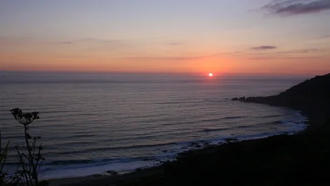 Sunset at Cornwall Beach Stock Footage 86611531